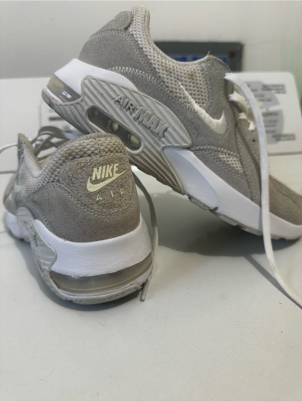 Nike Kids Light Gray and White Air Max Sneakers